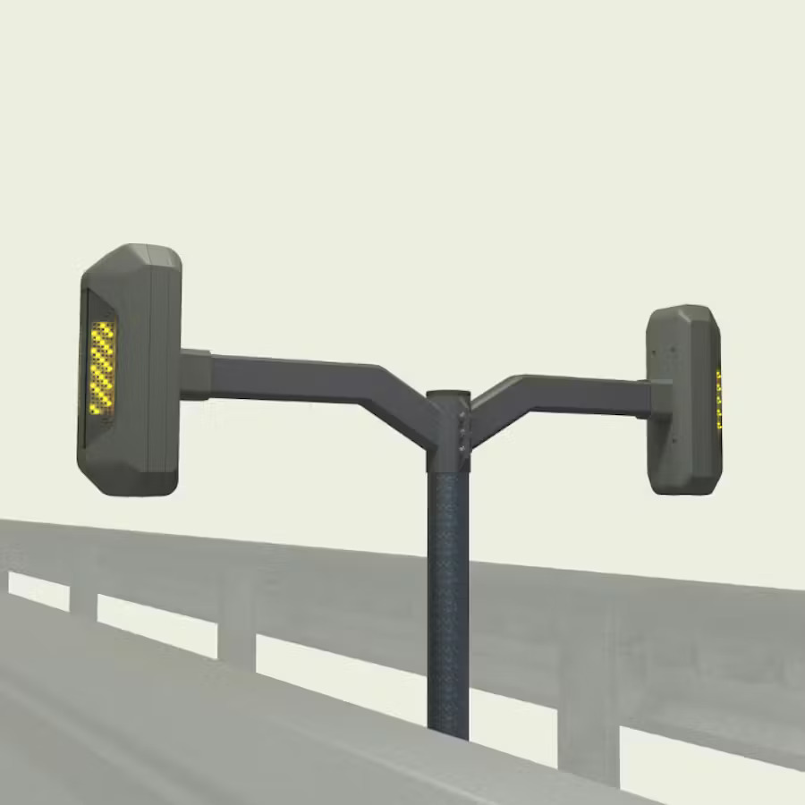 Central unit to reserve with steel or wire rope barrier